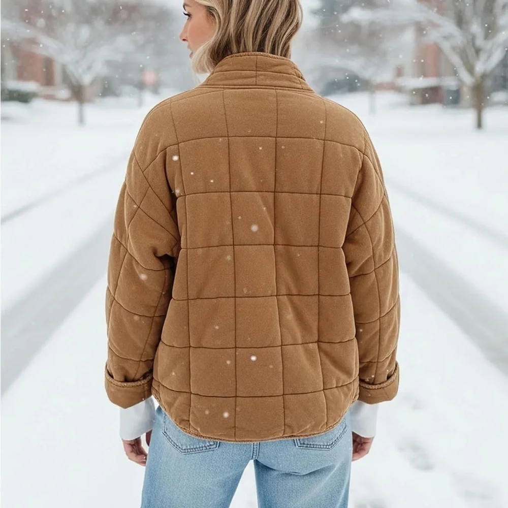 Amazon Women's Brown Quilted Dolman Puffer Jacket warm outer warm